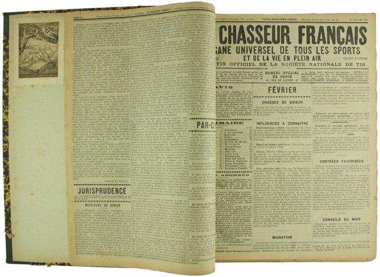 LE CHASSEUR FRANÇAIS. Années complètes 1905+1906.