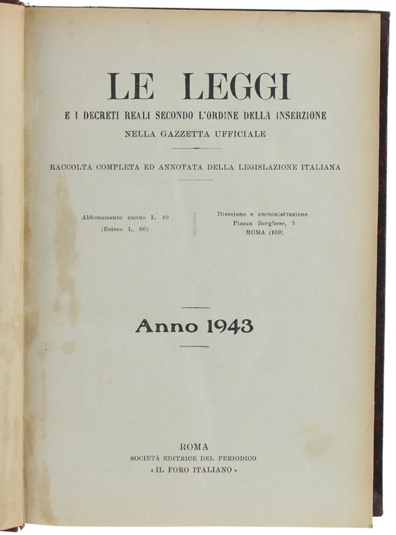 LE LEGGI e i decreti reali. ANNO 1944. Raccolta completa … | Immagine Gallery 3