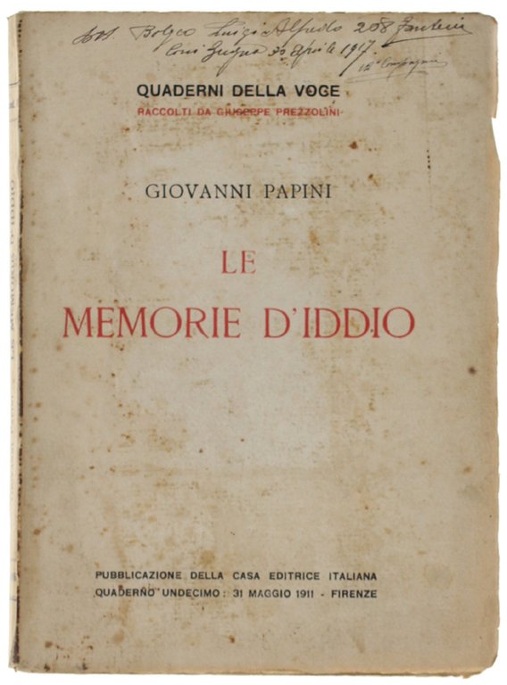 LE MEMORIE D'IDDIO.