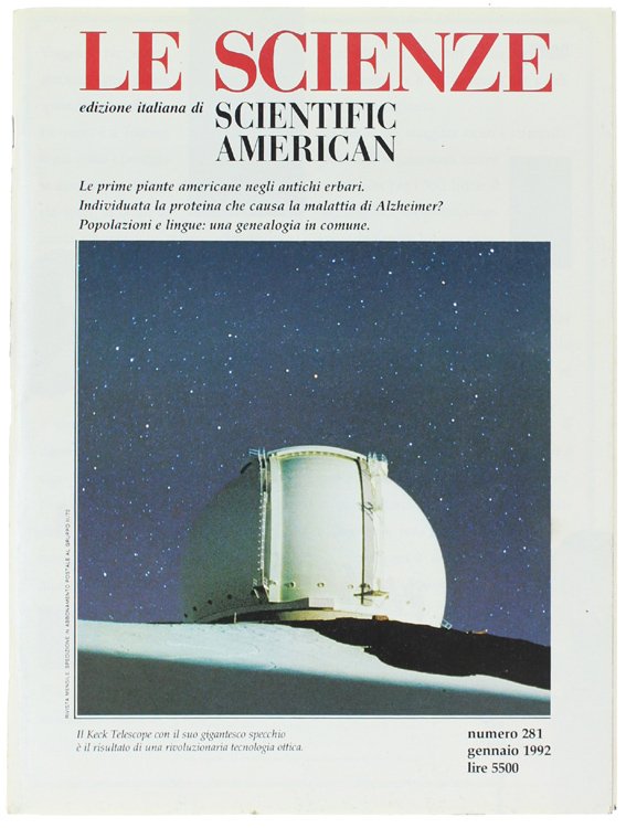 LE SCIENZE N. 281, I/1992: contiene: GENI, POPOLAZIONI E LINGUE.