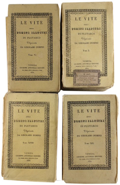 LE VITE DEGLI UOMINI ILLUSTRI volgarizzate da Girolamo Pompei [illustrata …