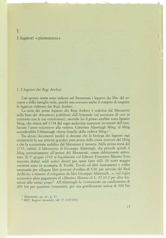 LEGATORI E LEGATURE DEL SETTECENTO IN PIEMONTE.