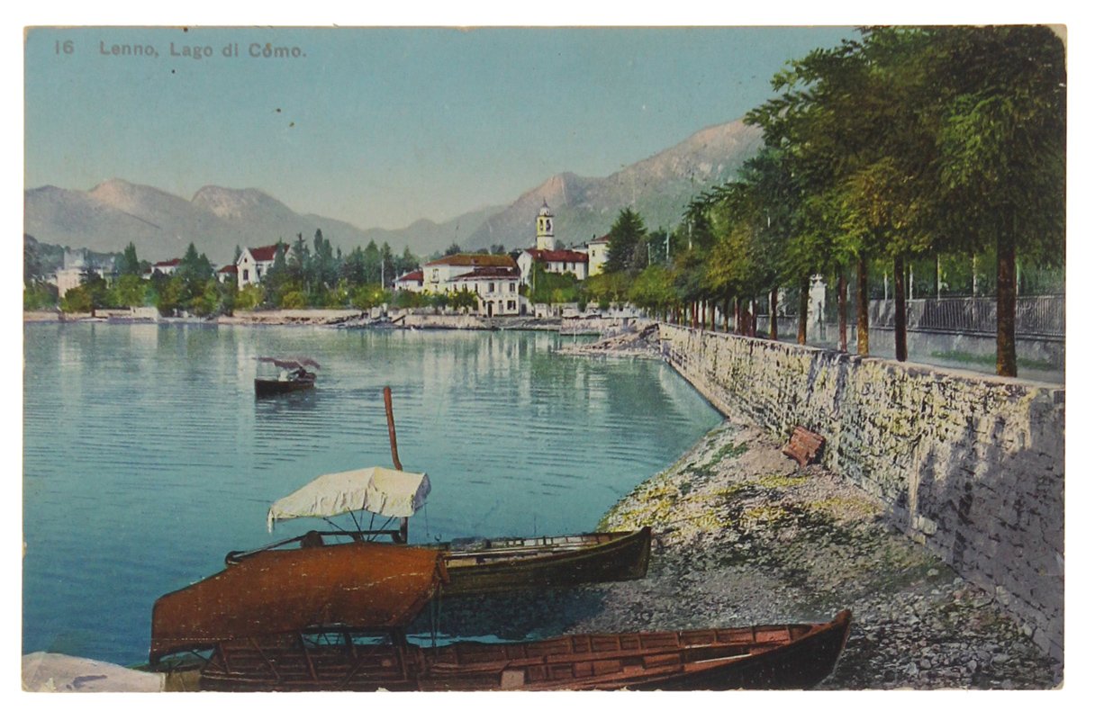 LEMNO - LAGO DI COMO 1910 : cartlina cromolito (cm …