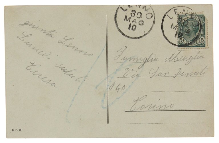 LEMNO - LAGO DI COMO 1910 : cartlina cromolito (cm …