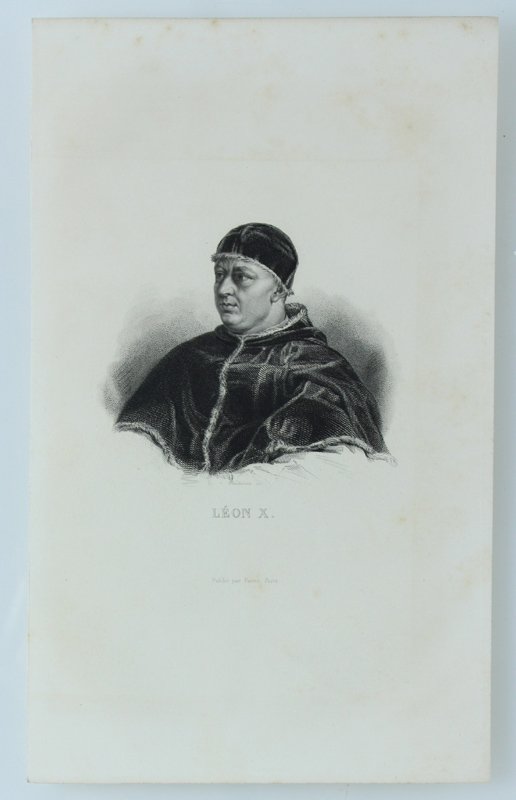LÉON X. [Gravure authentique du XIXe siècle - original print]
