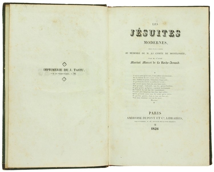 LES JESUITES MODERNES, pour faire suite au mémoire de M. …
