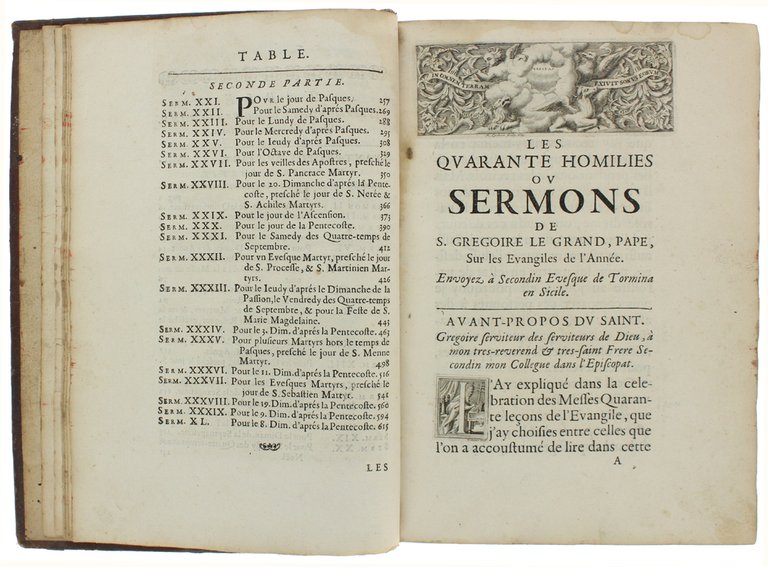 LES QUARANTE HOMILIES OU SERMONS DE S.GREGOIRE LE GRAND, PAPE, …