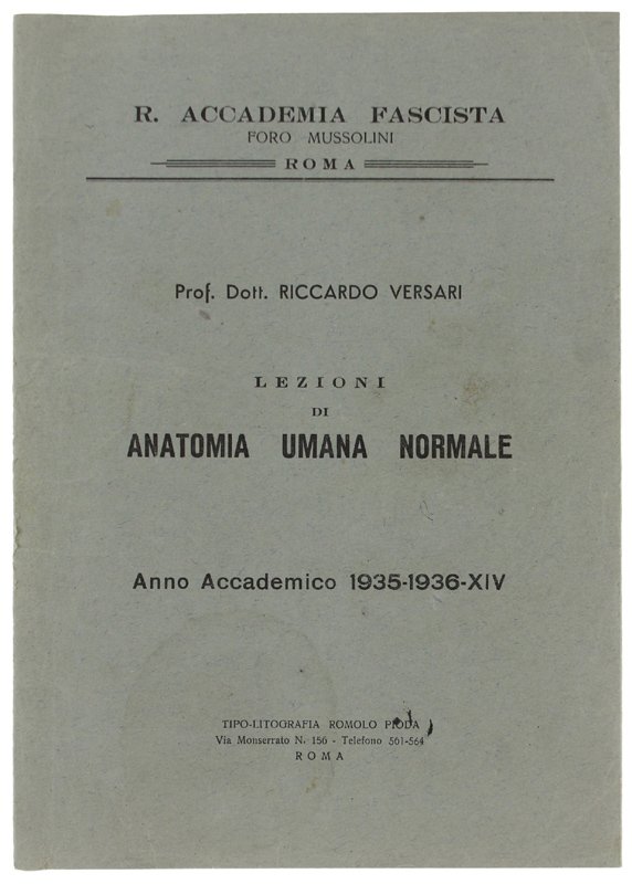 LEZIONI DI ANATOMIA UMANA NORMALE. Anno Accademico 1935-36-XIV