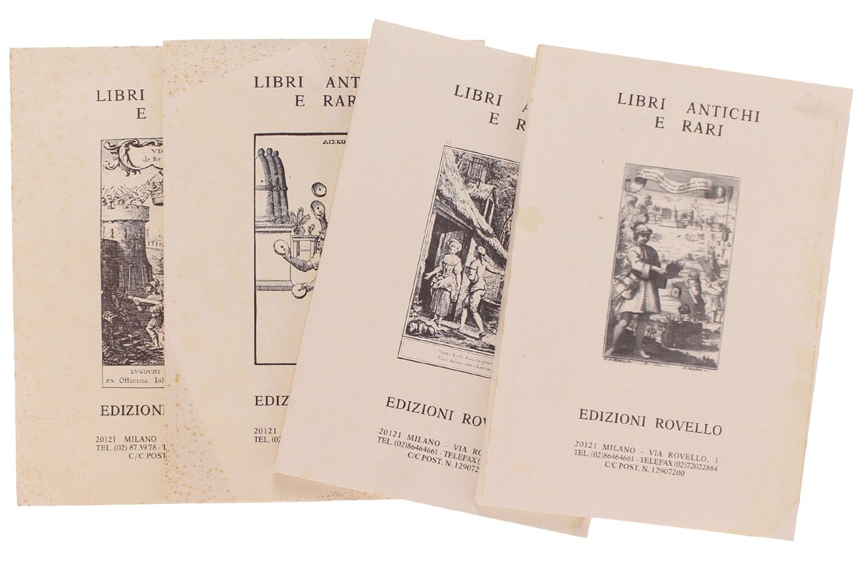 LIBRI ANTICHI E RARI. 4 Cataloghi n.1, 2. 3. 4. …