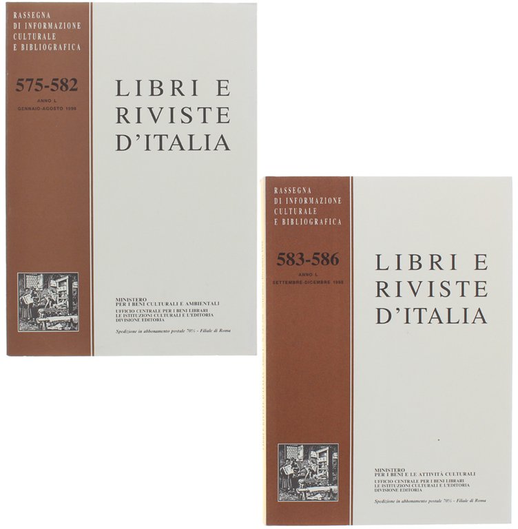 LIBRI E RIVISTE D'ITALIA. Annata 1998 completa. Rassegna di informazione …