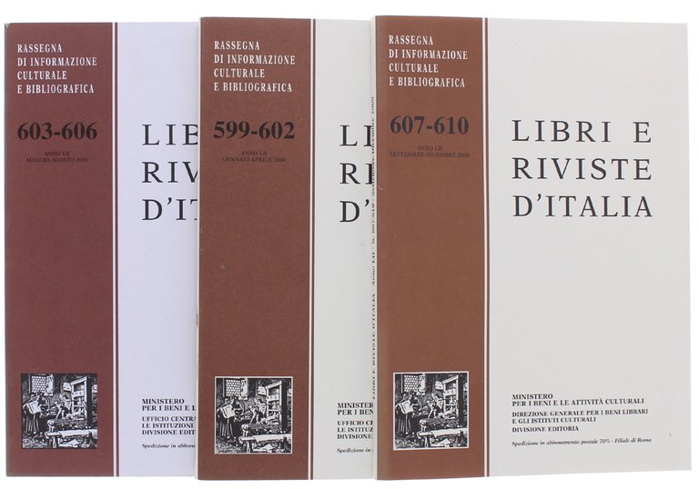 LIBRI E RIVISTE D'ITALIA. Annata 2000 completa. Rassegna di informazione …