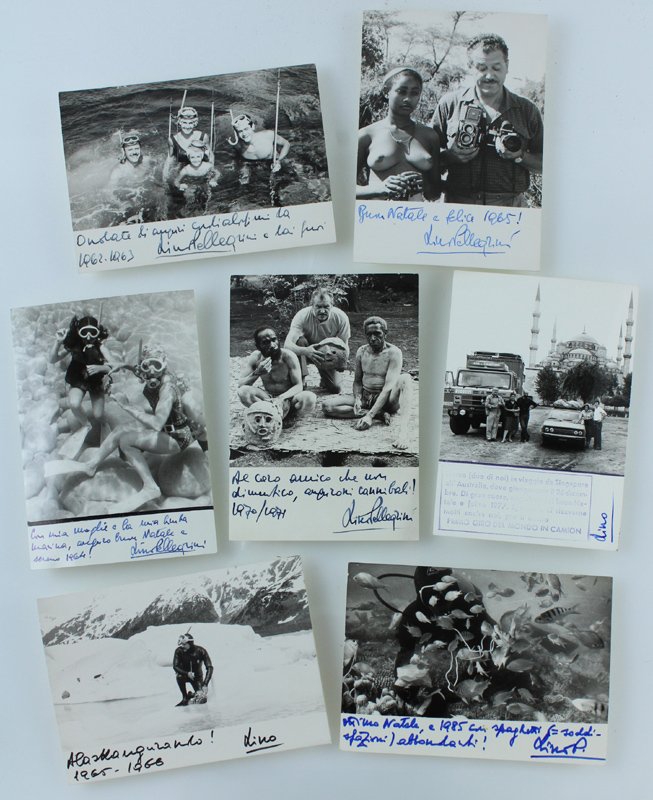 LINO PELLEGRINI : 8 FOTO ORIGINALI CON AUTOGRAFO (1963-1977)