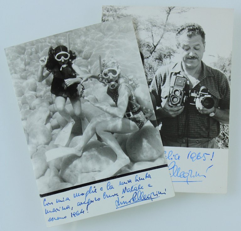 LINO PELLEGRINI : 8 FOTO ORIGINALI CON AUTOGRAFO (1963-1977)
