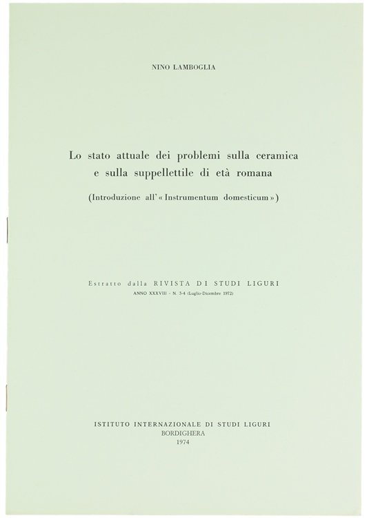 LO STATO ATTUALE DEI PROBLEMI SULLA CERAMICA E SULLA SUPPELLETTILE …