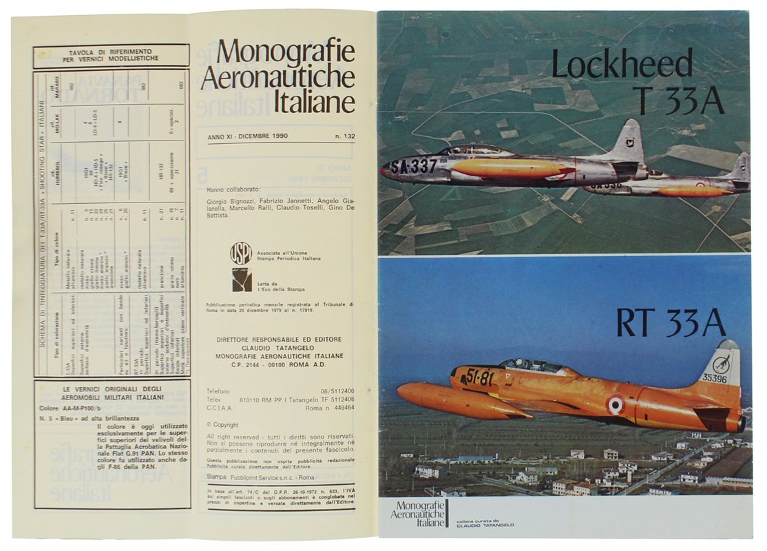 LOCKHEED T 33A - RT33A - Monografie Aeronautiche Italiane n. …