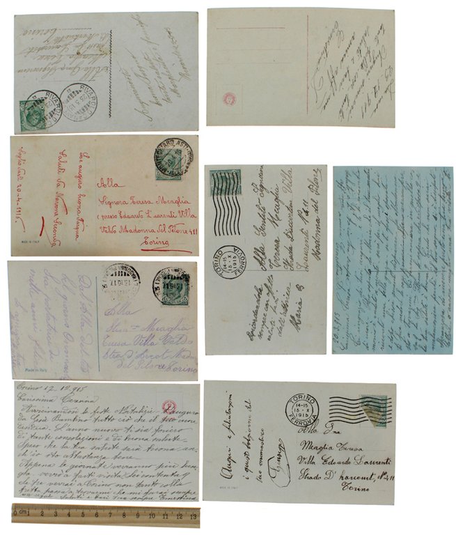 LOTTO 8 CARTOLINE AUGURALI vintage 1911-1915 - viaggiate, ottimo stato