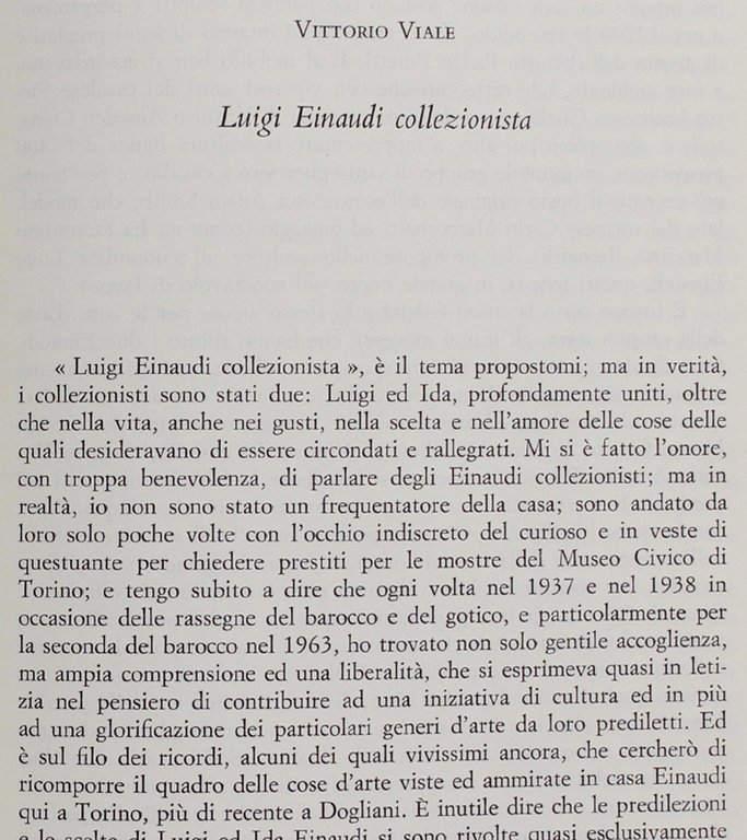 LUIGI EINAUDI COLLEZIONISTA.