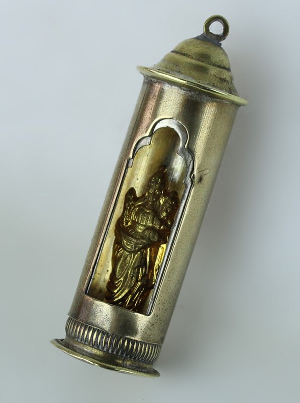 MADONNA DI OROPA IN UN ANTICO MINUSCOLO "ALTARE" APRIBILE TASCABILE