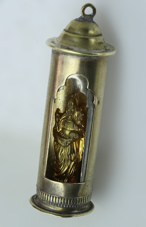 MADONNA DI OROPA IN UN ANTICO MINUSCOLO "ALTARE" APRIBILE TASCABILE