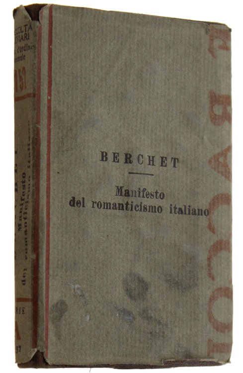 MANIFESTO DEL ROMANTICISMO ITALIANO. Raccolta di Breviari Intellettuali N. 152.