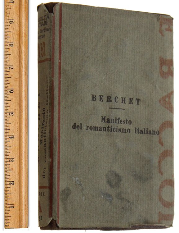 MANIFESTO DEL ROMANTICISMO ITALIANO. Raccolta di Breviari Intellettuali N. 152.