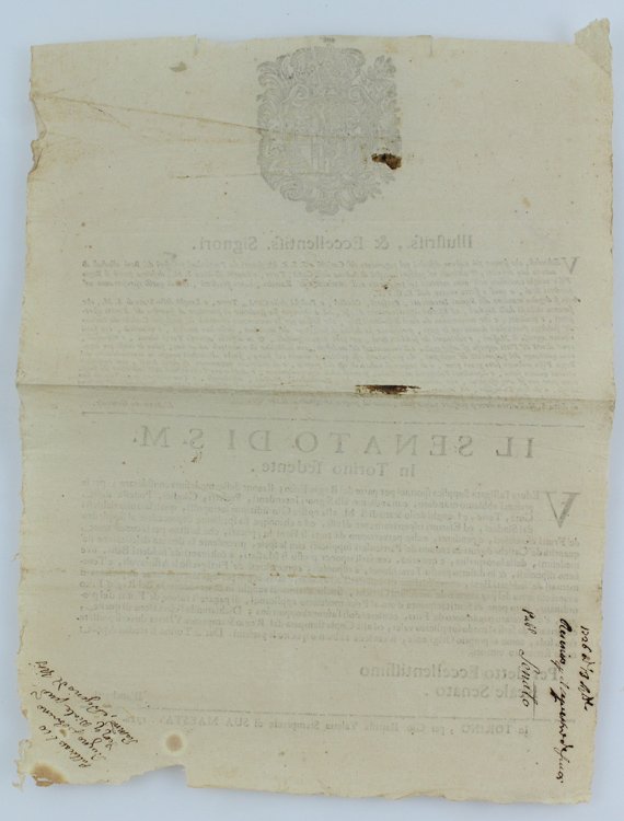 (Manifesto originale del 1726) ILLUSTRISS., & ECCELLENTISS. SIGNORI. Vedendosi, che …