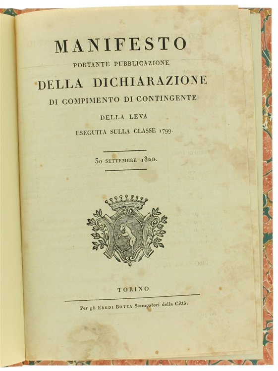 MANIFESTO portante pubblicazione della dichiarazione di compimento del contingente della …
