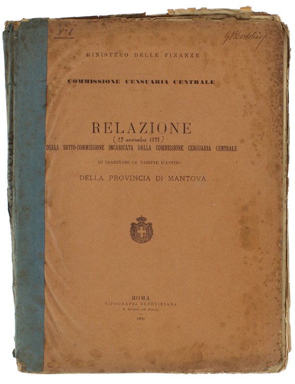 MANTOVA: RELAZIONE DELLA SOTTO-COMMISSIONE INCARICATA DALLA COMMISSIONE CENSUARIA CENTRALE DI …