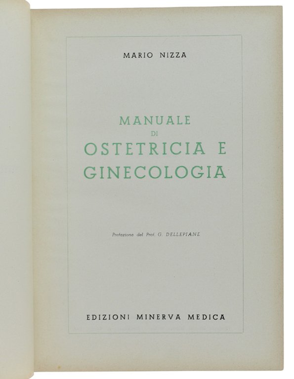 MANUALE DI OSTETRICIA E GINECOLOGIA