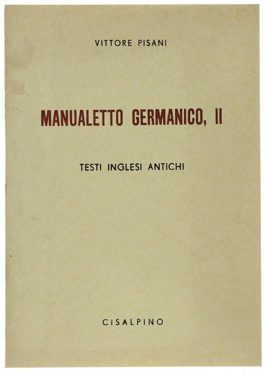 MANUALETTO GERMANICO, II. Testi Inglesi Antichi. | Immagine Gallery 2