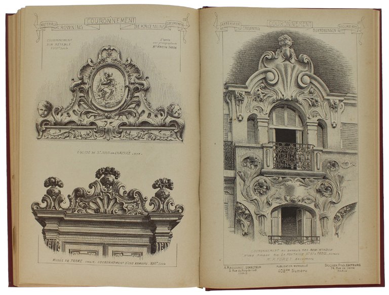 MATERIAUX ET DOCUMENTS D'ARCHITECTURE ET DE SCULPTURE (2 volumi, 1907 …