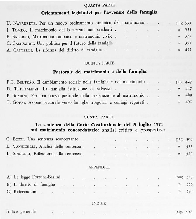 MATRIMONIO E FAMIGLIA IN ITALIA. La risposta più esauriente agli …