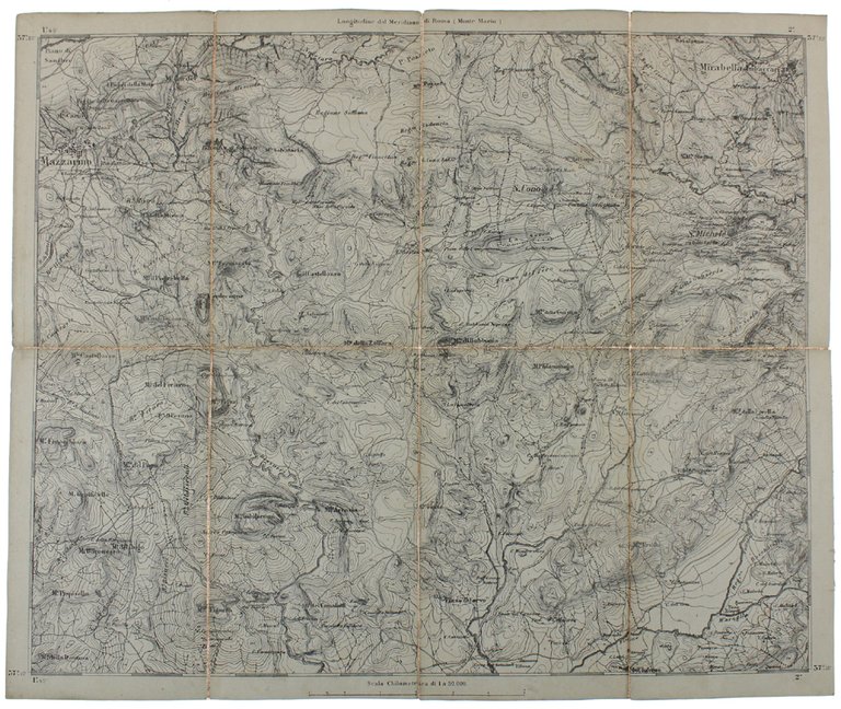 MAZZARINO. Foglio N° 272 della Carta d'Italia. Scala 1:50.000. Longitudine …