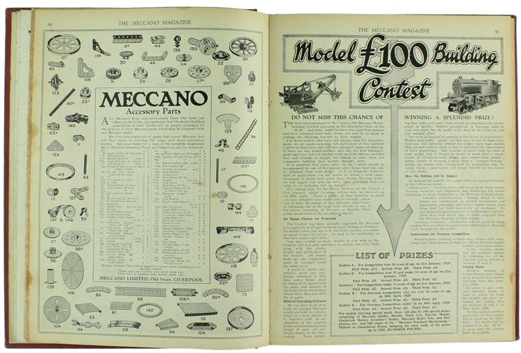 MECCANO MAGAZINE, Volume XIV - 1929 (12 monthly issues bound …