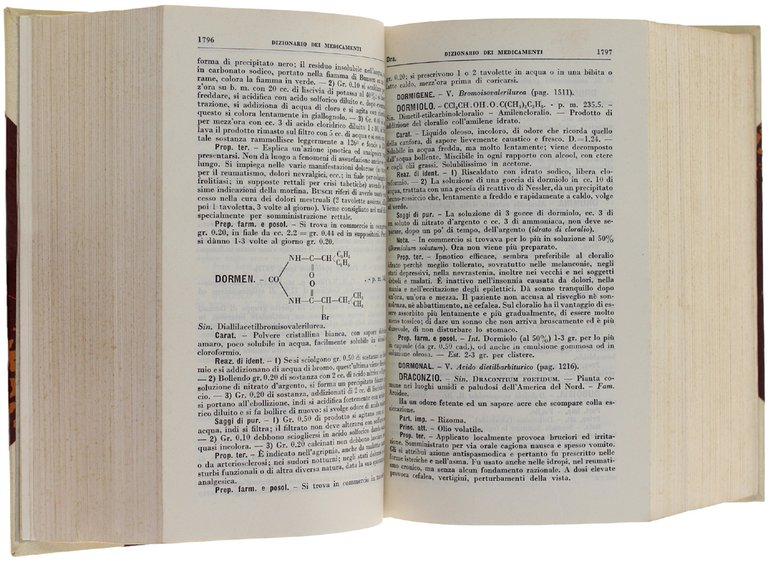 MEDICAMENTA. Quarta edizione. Volume secondo: "DIZIONARIO DEI MEDICAMENTI".