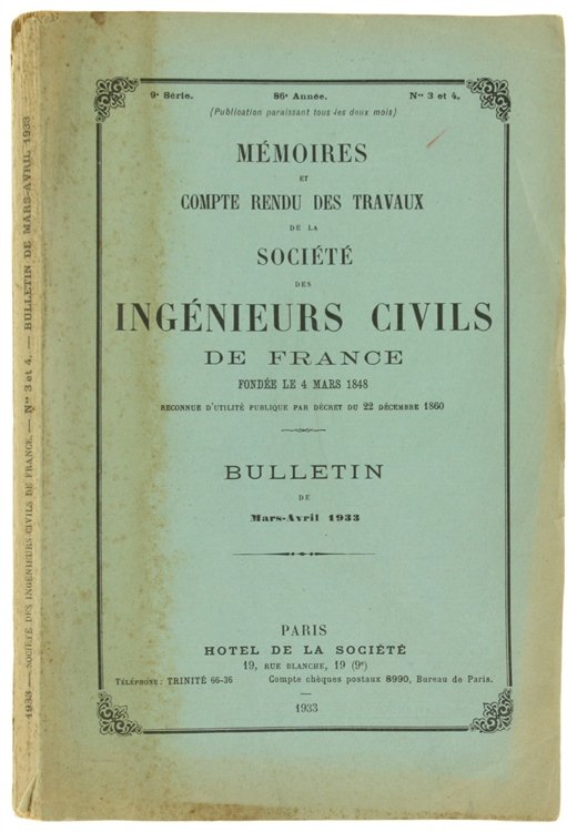 MEMOIRES ET COMPTE RENDU DES TRAVAUX. Bulletin de Mars-Avril 1933.
