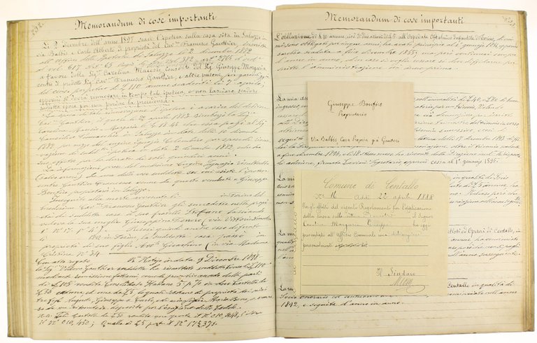 MEMORIALE: raccolta di note manoscritte relative alle cascine "TETTO MADAMA" …