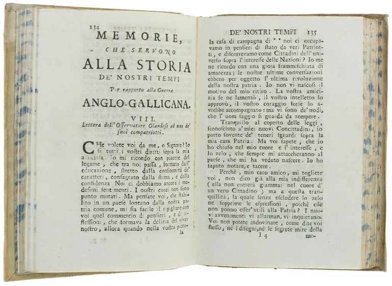 MEMORIE, CHE SERVONO ALLA STORIA DE' NOSTRI TEMPI, fatte dall'osservatore …