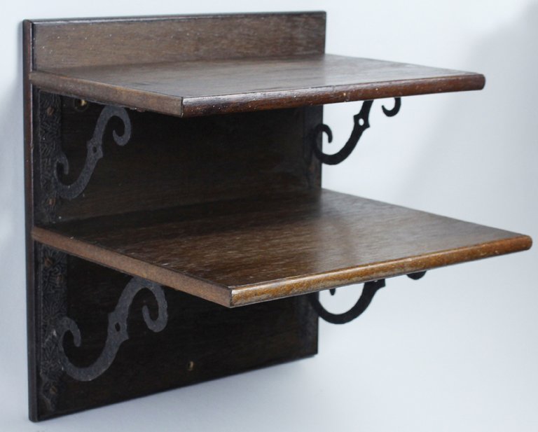 MENSOLA DOPPIA DA PARETE CM 34x35x24 LEGNO TIPO NOCE 2 …