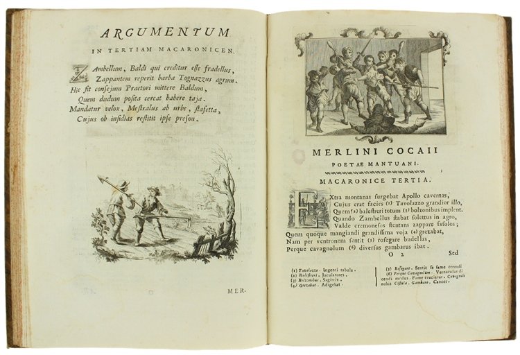MERLINI COCAII OPUS MACARONICUM, notis illustratum, cui accessit vocabularium vernaculum, …