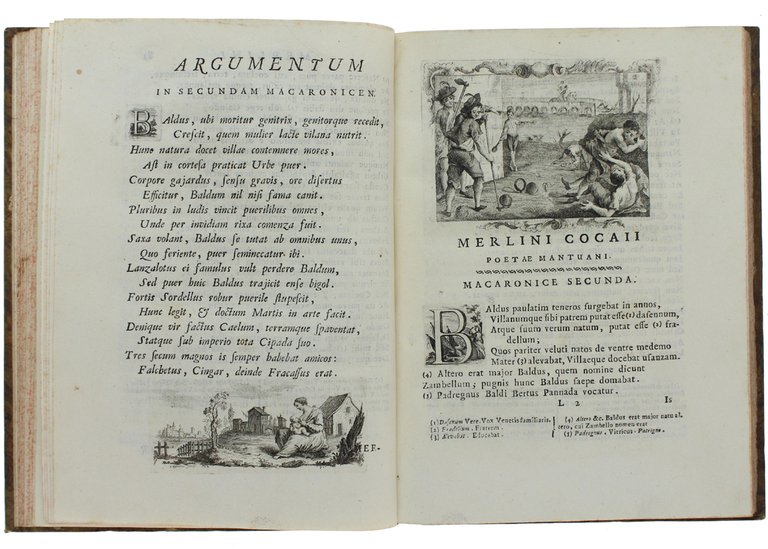 MERLINI COCAII OPUS MACARONICUM, notis illustratum, cui accessit vocabularium vernaculum, …