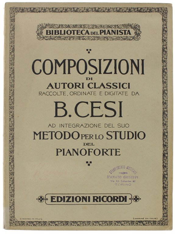 METODO PER LO STUDIO DEL PIANOFORTE. COMPOSIZIONI DI G. N. …