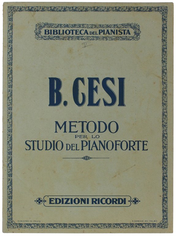 METODO PER LO STUDIO DEL PIANOFORTE. Fascicolo V. Note ribattute.