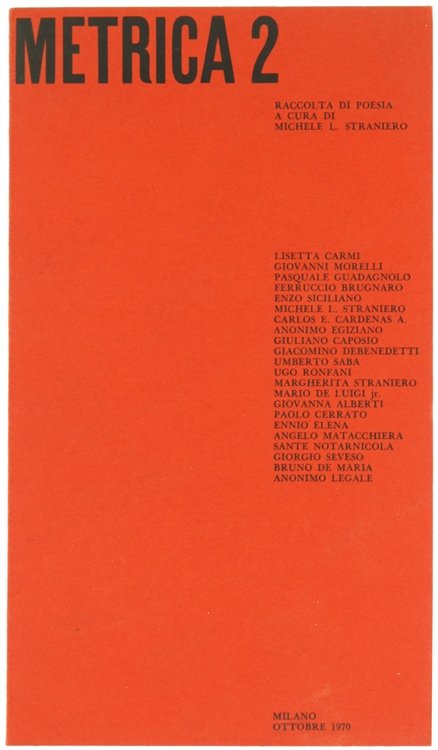 METRICA 2. Raccolta di poesia.