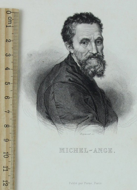 MICHEL-ANGE [Gravure authentique du XIXe siècle - original print]