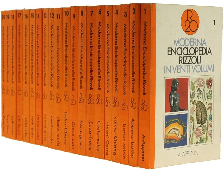 MODERNA ENCICLOPEDIA RIZZOLI in venti volumi.