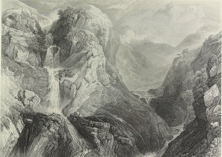 MOSS DALE FALL. Steel engraving 1830
