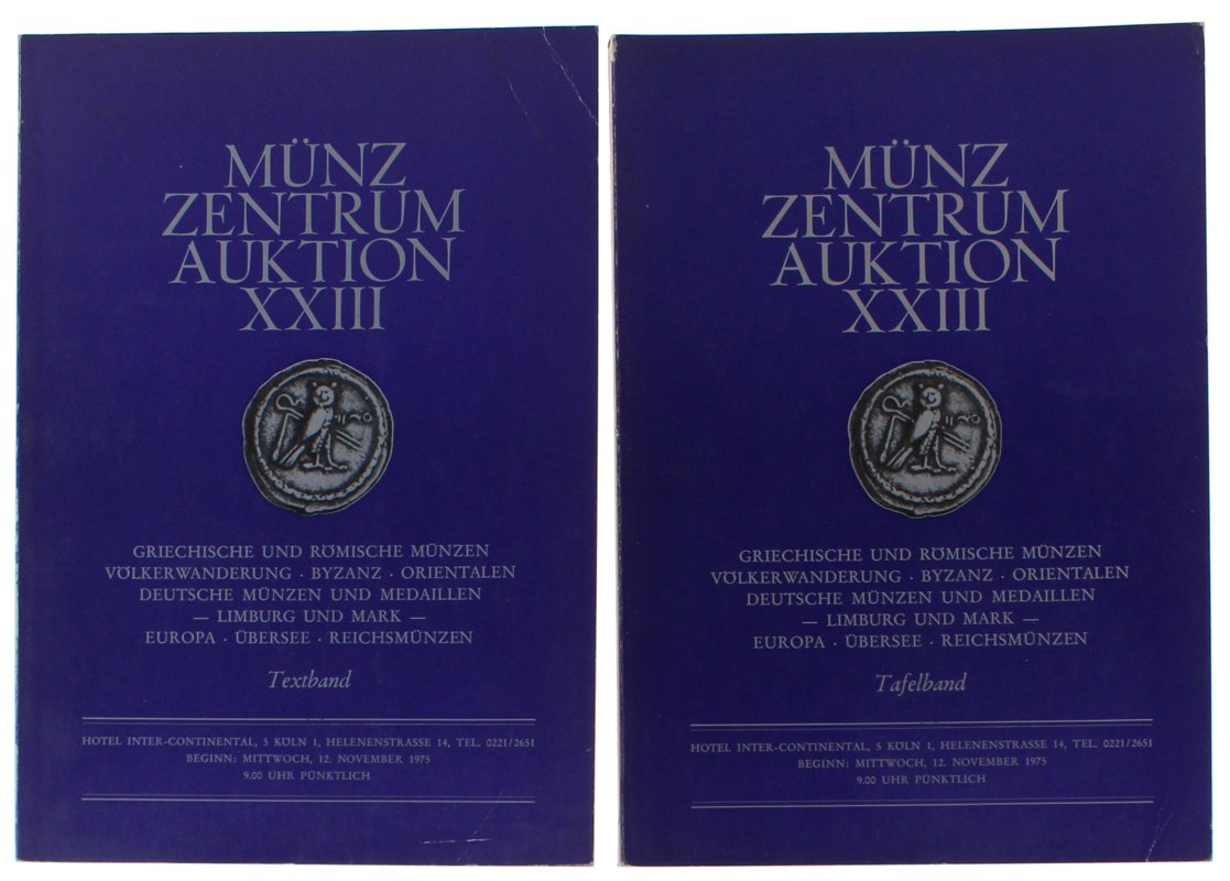 MÜNZ ZENTRUM AUKTION XXIII - 12 November 1975 [german: textband …