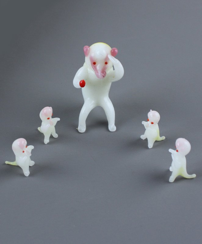 MURANO 5 SCIMMIETTE IN VETRO SOFFIATO vintage (1950 ca.)