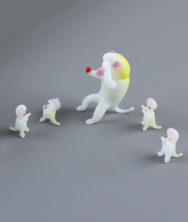 MURANO 5 SCIMMIETTE IN VETRO SOFFIATO vintage (1950 ca.)